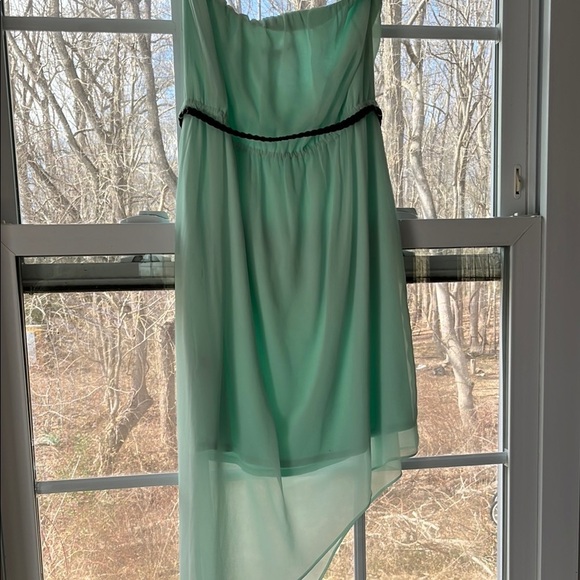 Express Green High Low Sundress Asymmetrical Neckline - Picture 8 of 9